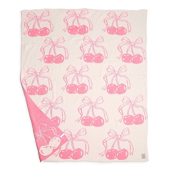 Pink Cherry Throw Blanket - Picture 2 of 5